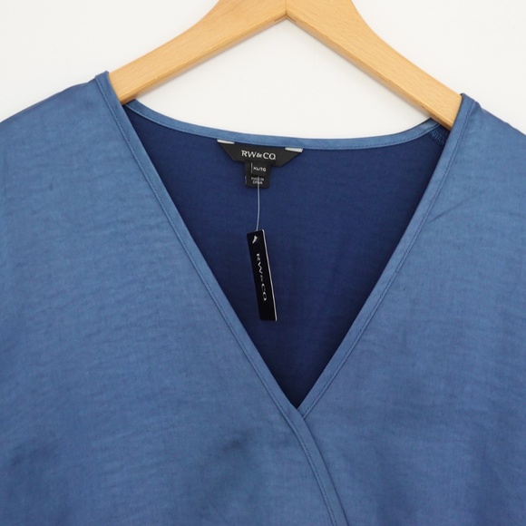 NWT RW&Co women blue long sleeve romper jumpsuit size XL - Picture 4 of 15